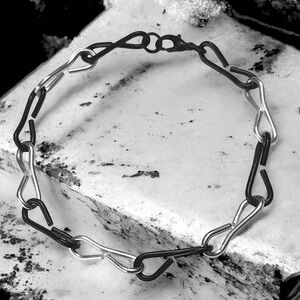 5 For $25💫Alternative Alternating Silver and Black Chain Bracelet